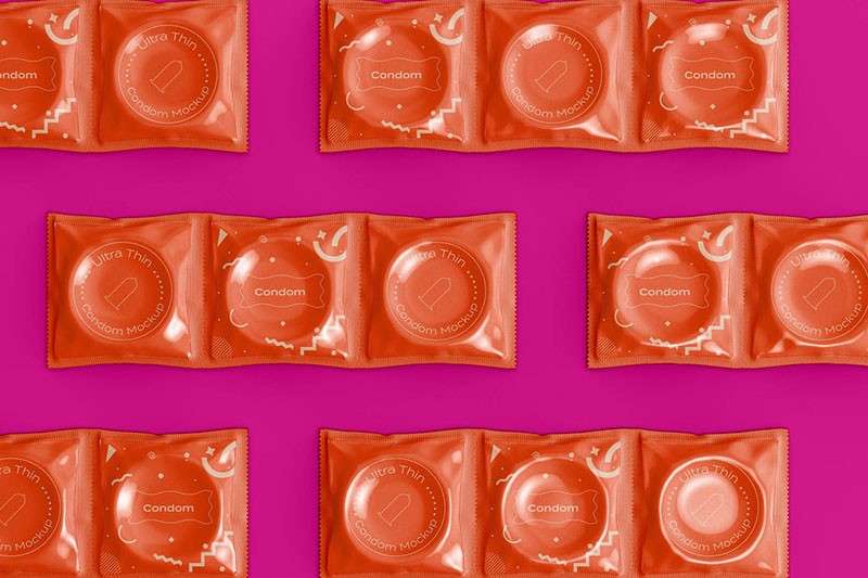 避孕套包装设计展示样机PSD模板 样机素材 第1张