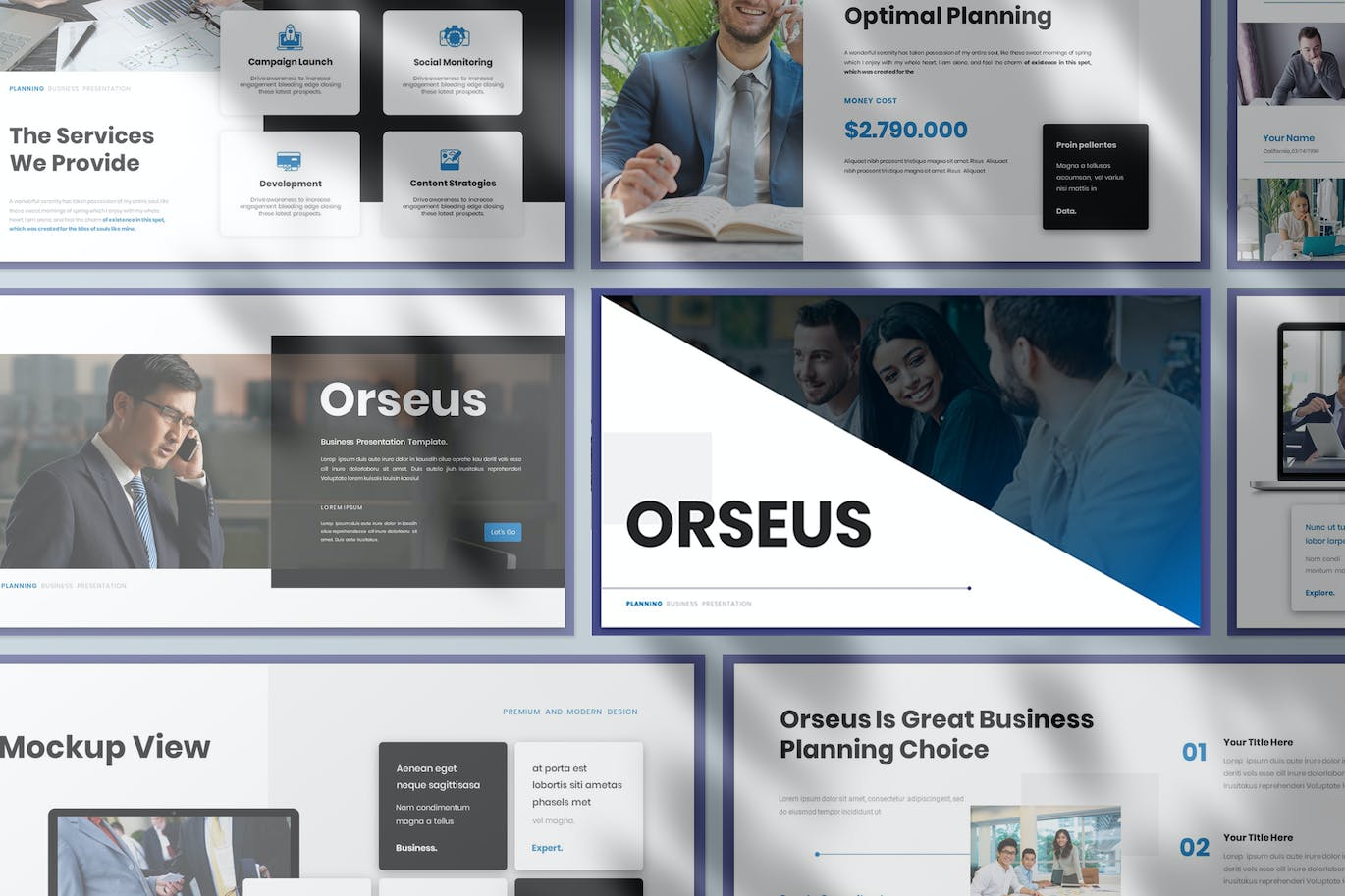 年终总结PowerPoint演示文稿模板 Orseus – Business Presentation PowerPoint Template 幻灯图表 第1张