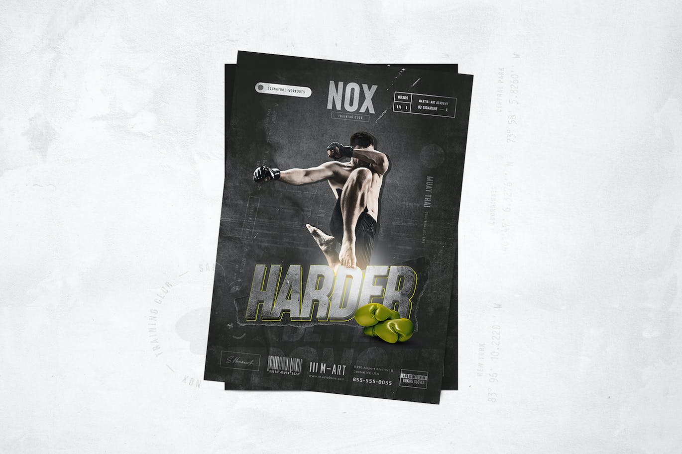 跆拳道健身传单设计 Kickboxing Flyer | Poster 设计素材 第2张