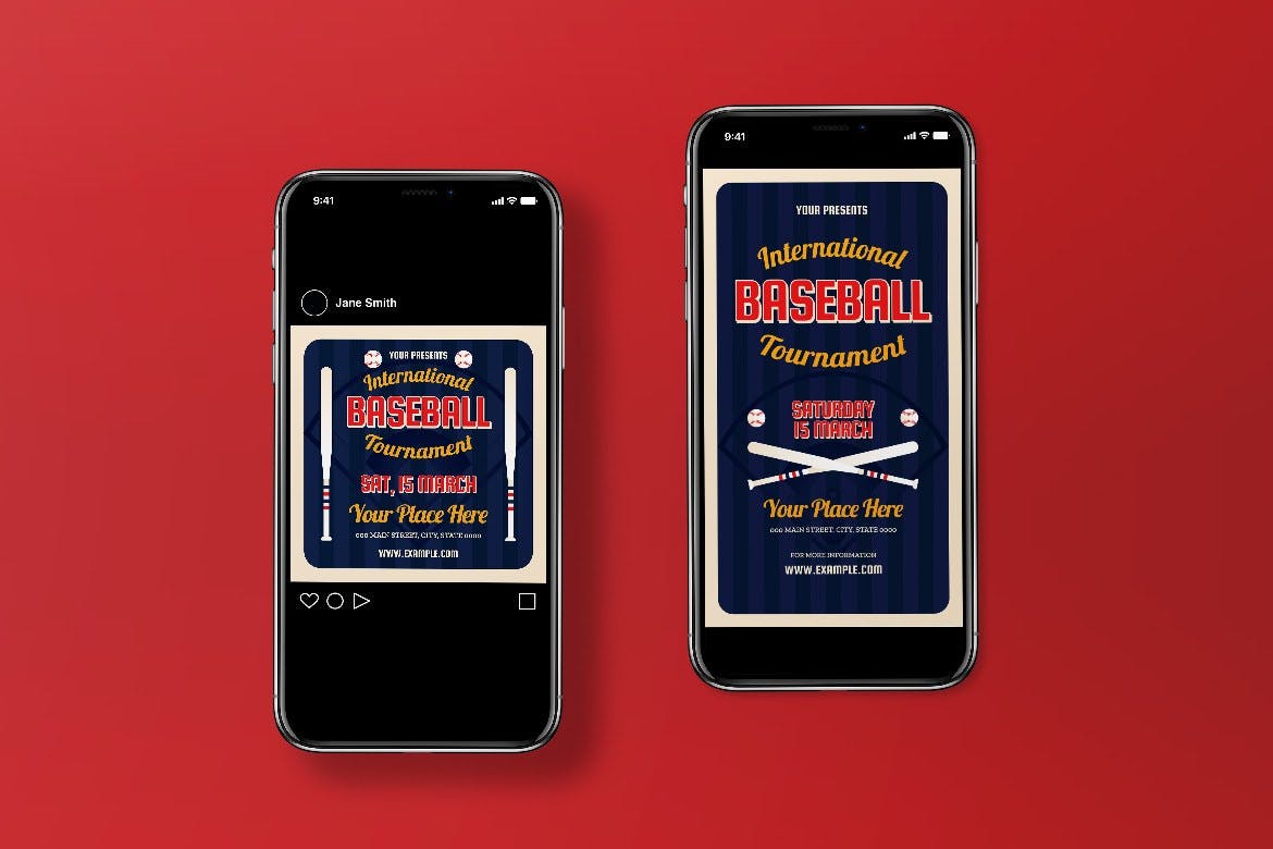 棒球比赛宣传单模板下载 Baseball Tournament Flyer Set 设计素材 第2张