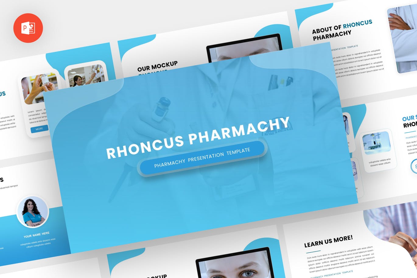 医疗药房PPT幻灯片模板 Rhoncus – Pharmachy Powerpoint Template 幻灯图表 第1张