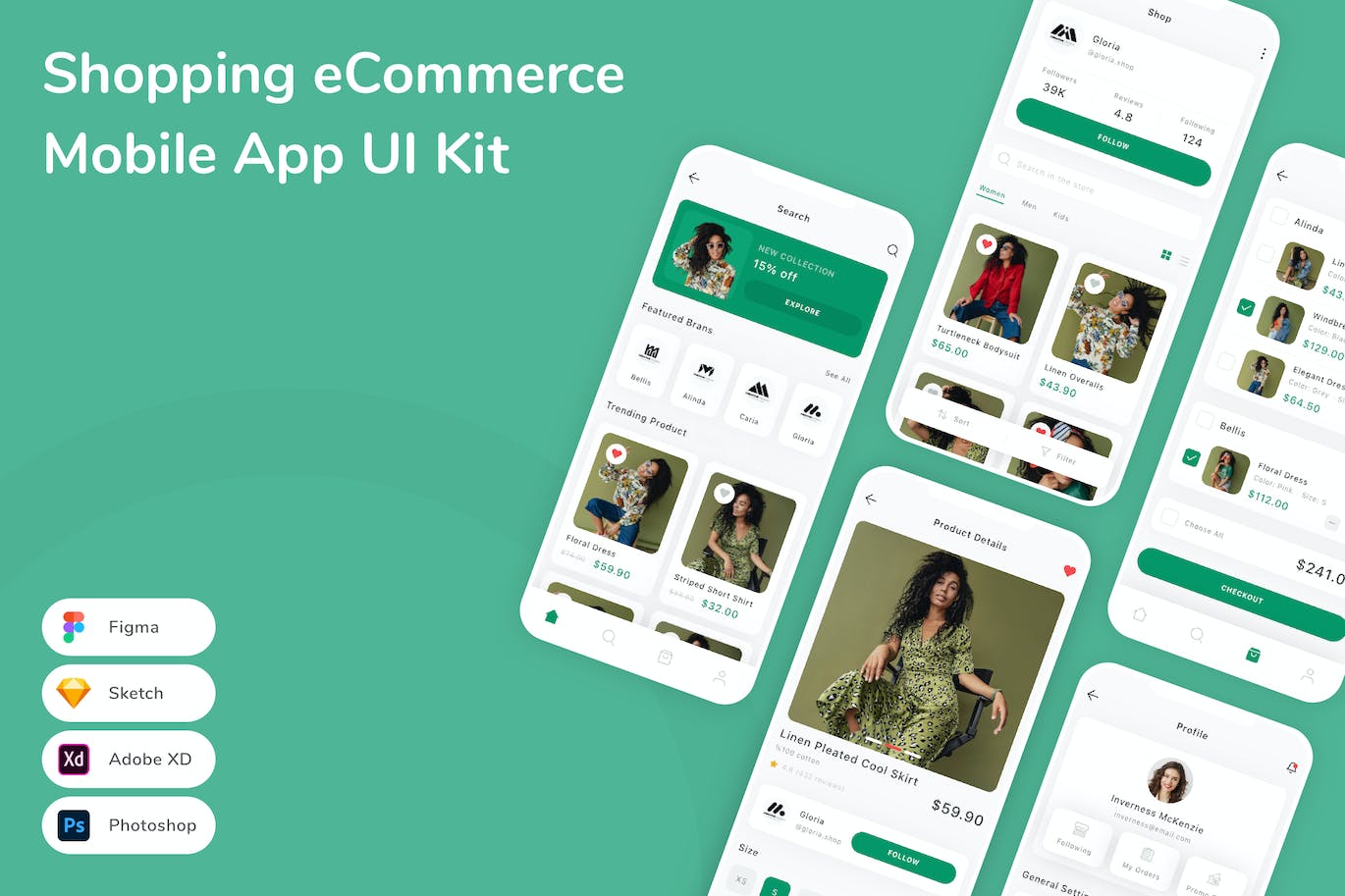 购物电子商务应用程序App界面设计UI套件 Shopping eCommerce Mobile App UI Kit APP UI 第1张
