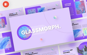 玻璃形态艺术作品集PPT演示文稿 Glassmorph – Glassmorph Powerpoint Template