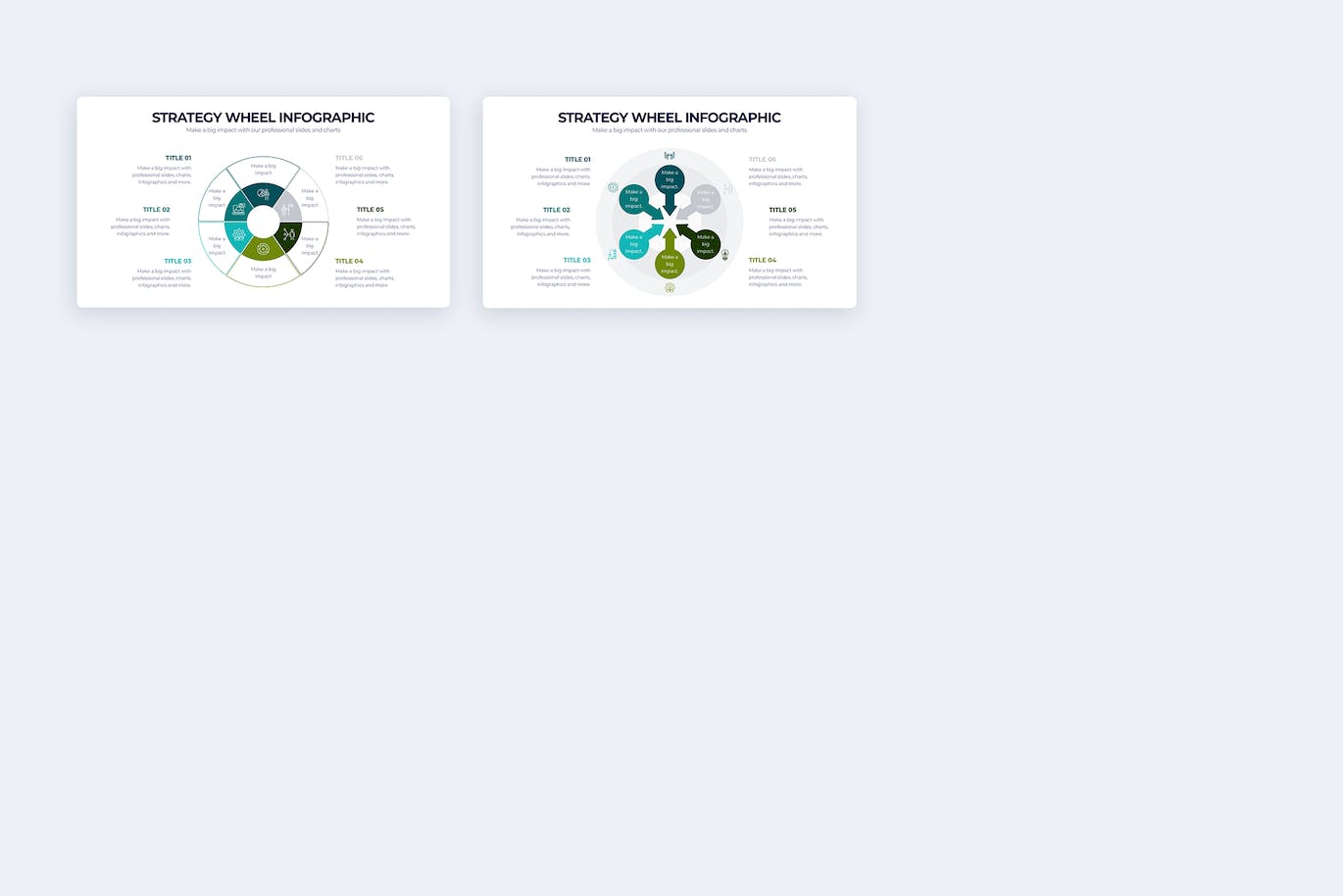 战略轮毂信息图表矢量模板 Business Strategy Wheel Illustrator Infographics 幻灯图表 第4张