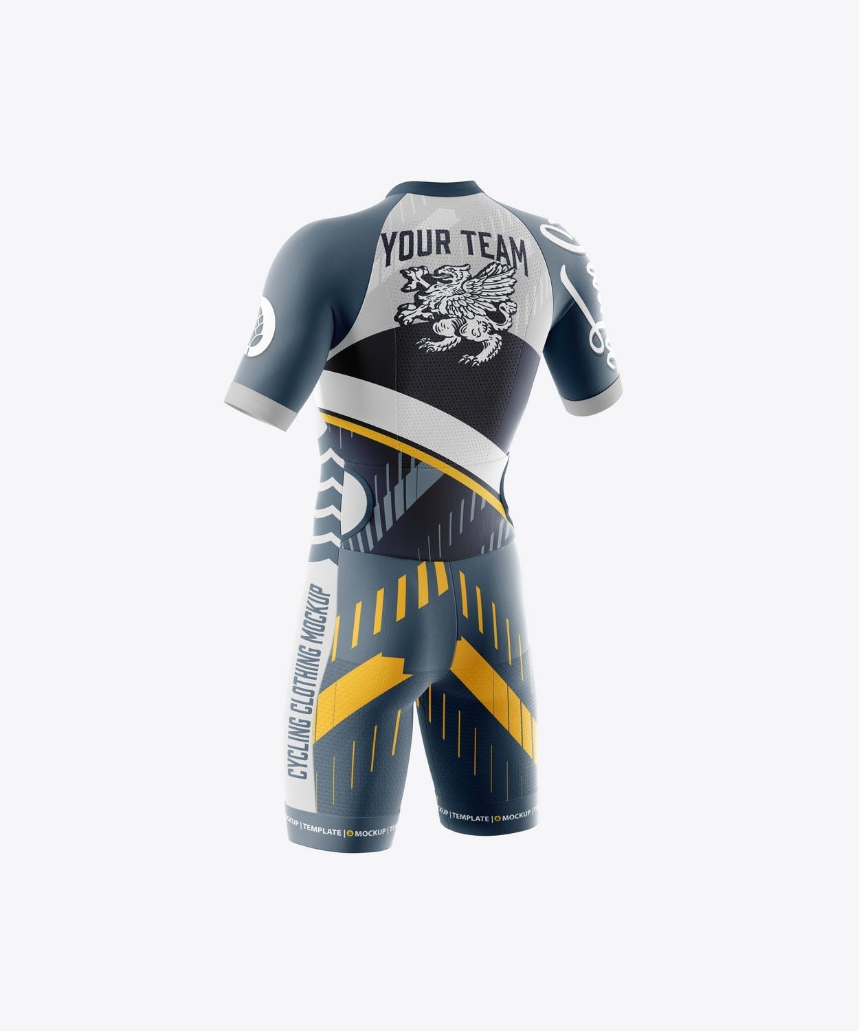 男子运动套装自行车服装品牌设计样机 Sport Cycling Suit for Men Mockup 样机素材 第6张