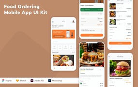 订餐点餐移动应用程序App UI设计套件 Food Ordering Mobile App UI Kit