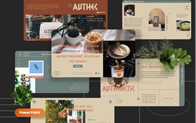 咖啡品牌PPT素材 Authec – Authentic Brands Powerpoint Template