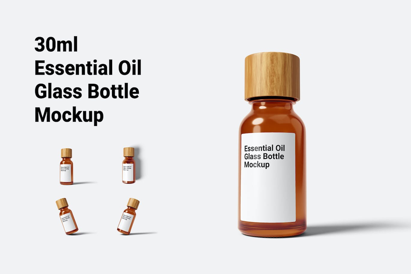 30ml精油玻璃瓶包装设计样机 30ml Essential Oil Glass Bottle Mockup 样机素材 第1张