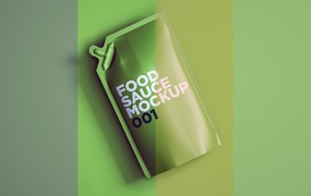 食品酱料袋包装设计样机v1 Food Sauce Mockup 001
