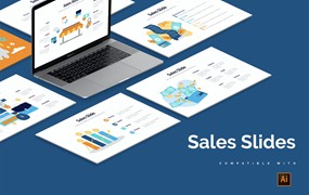 销售幻灯片信息图表设计AI矢量模板 Business Sales Slides Illustrator Infographics