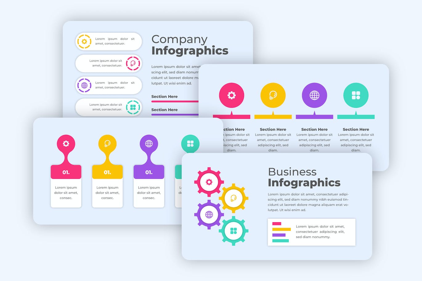 企业账单信息数据图表设计素材 Business Infographics Template 幻灯图表 第1张