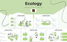 生态学教育信息图表设计AI矢量模板 Education Ecology Illustrator Infographics