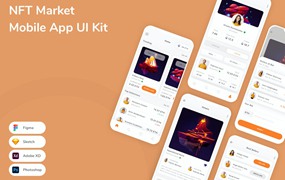 NFT艺术市场App应用程序UI设计模板套件 NFT Market Mobile App UI Kit