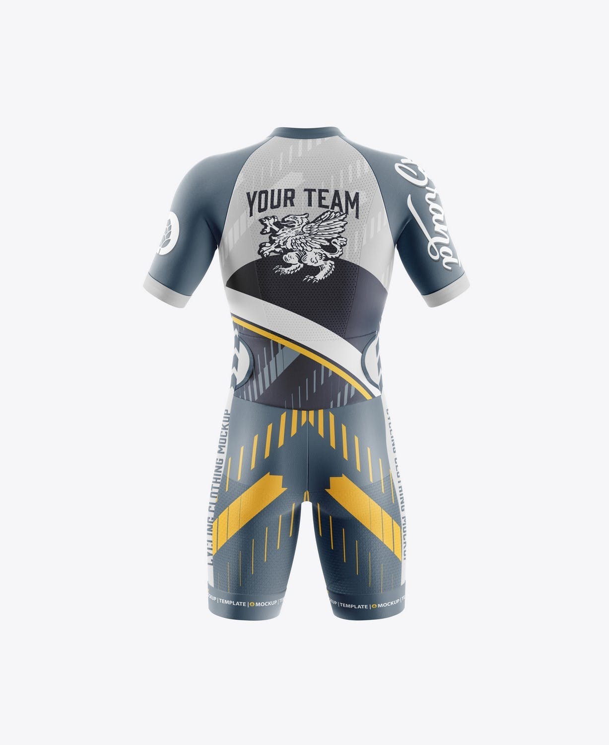 男子运动套装自行车服装品牌设计样机 Sport Cycling Suit for Men Mockup 样机素材 第4张