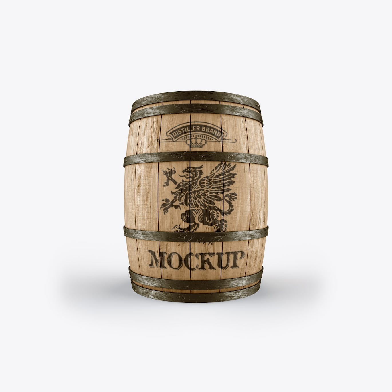 木桶酒桶Logo设计样机 Set Wooden Barrels Mockup 样机素材 第4张