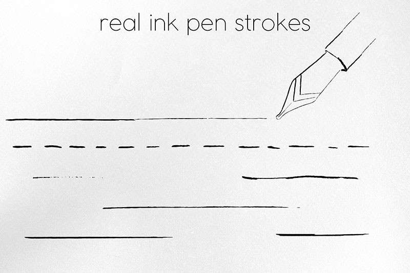墨水笔和钢笔AI笔刷套装 笔刷资源 第2张