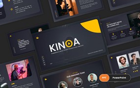 电影制作人和电影工作室PPT演示幻灯片模板 Kinoa – Film Maker & Movies Studio PowerPoint