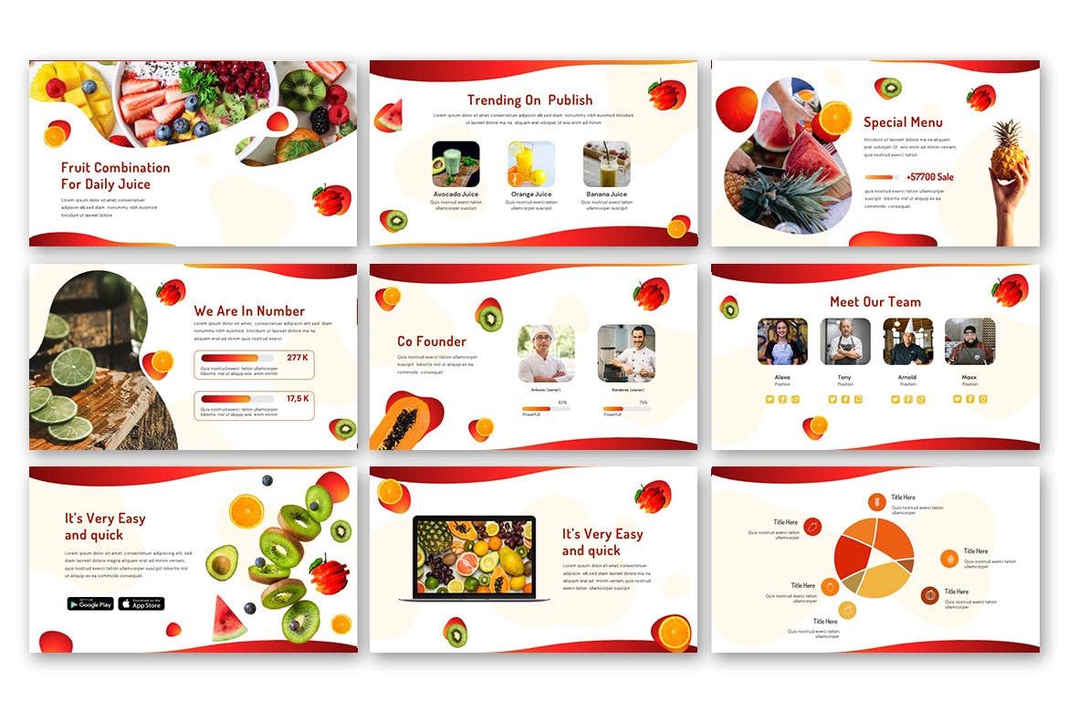 水果食品展示PPT创意模板 Fruitable – Creative Powerpoint Template 幻灯图表 第2张