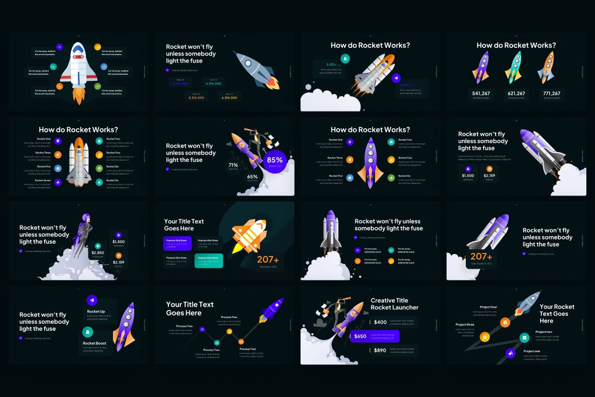 火箭信息图表PPT创意模板 Rocket Infographic PowerPoint Template 幻灯图表 第4张