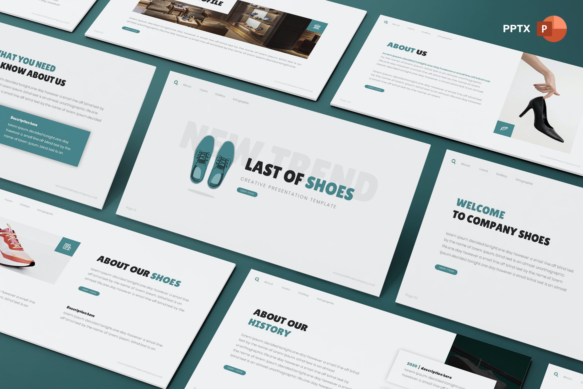 鞋店创意PowerPoint演示模板 Last Of Shoes – Creative Powerpoint Template 幻灯图表 第1张