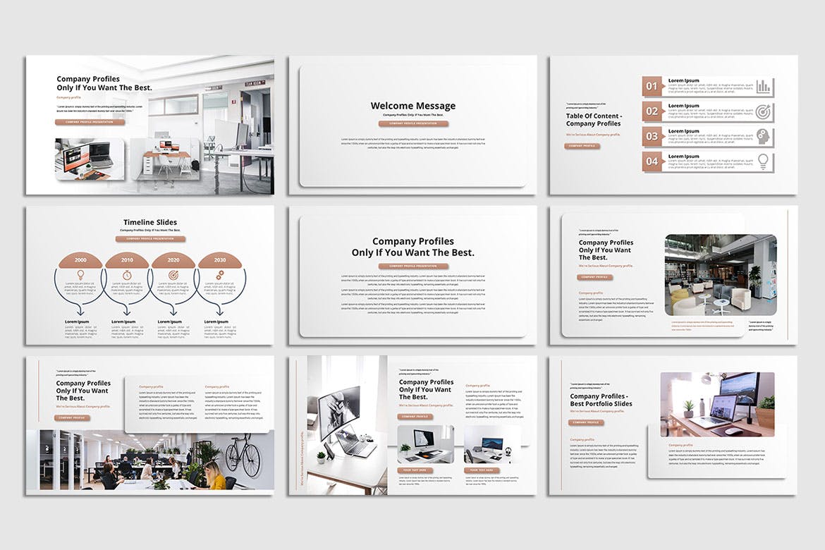 公司简介PPT设计模板 Company Profile – PowerPoint Template 幻灯图表 第2张