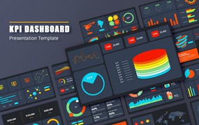 KPI仪表盘多用途PowerPoint演示模板 KPI Dashboard PowerPoint Template