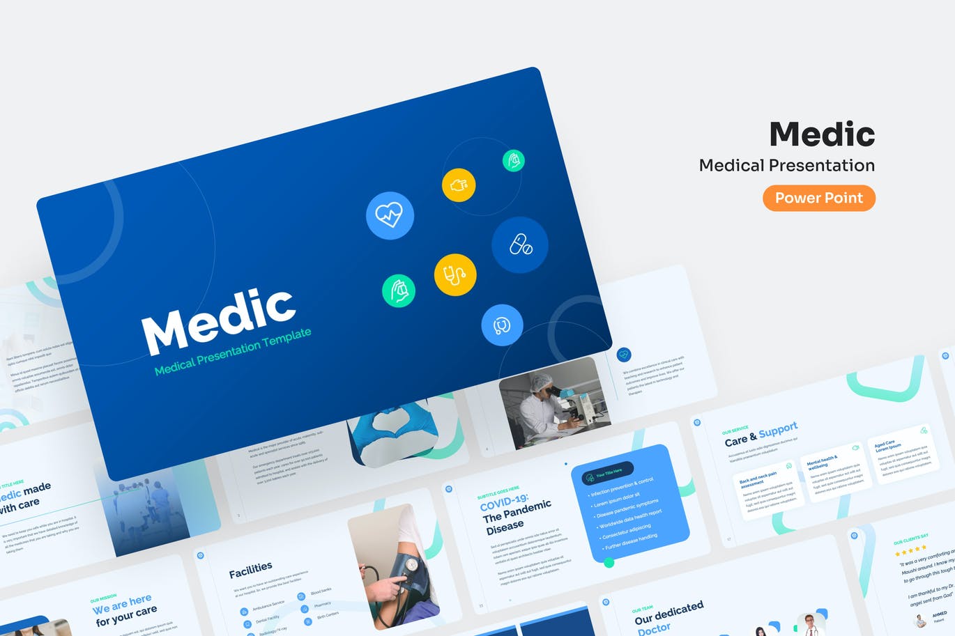 医疗诊所PPT创意模板 Medic – Medical PowerPoint Presentation 幻灯图表 第1张