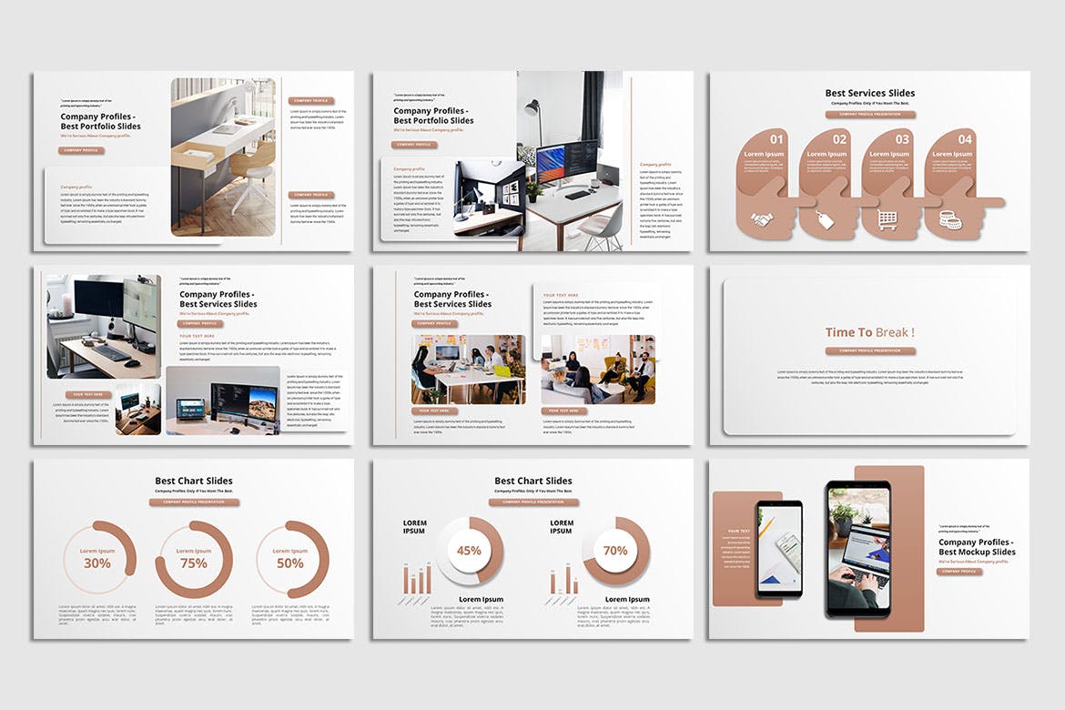 公司简介PPT设计模板 Company Profile – PowerPoint Template 幻灯图表 第3张
