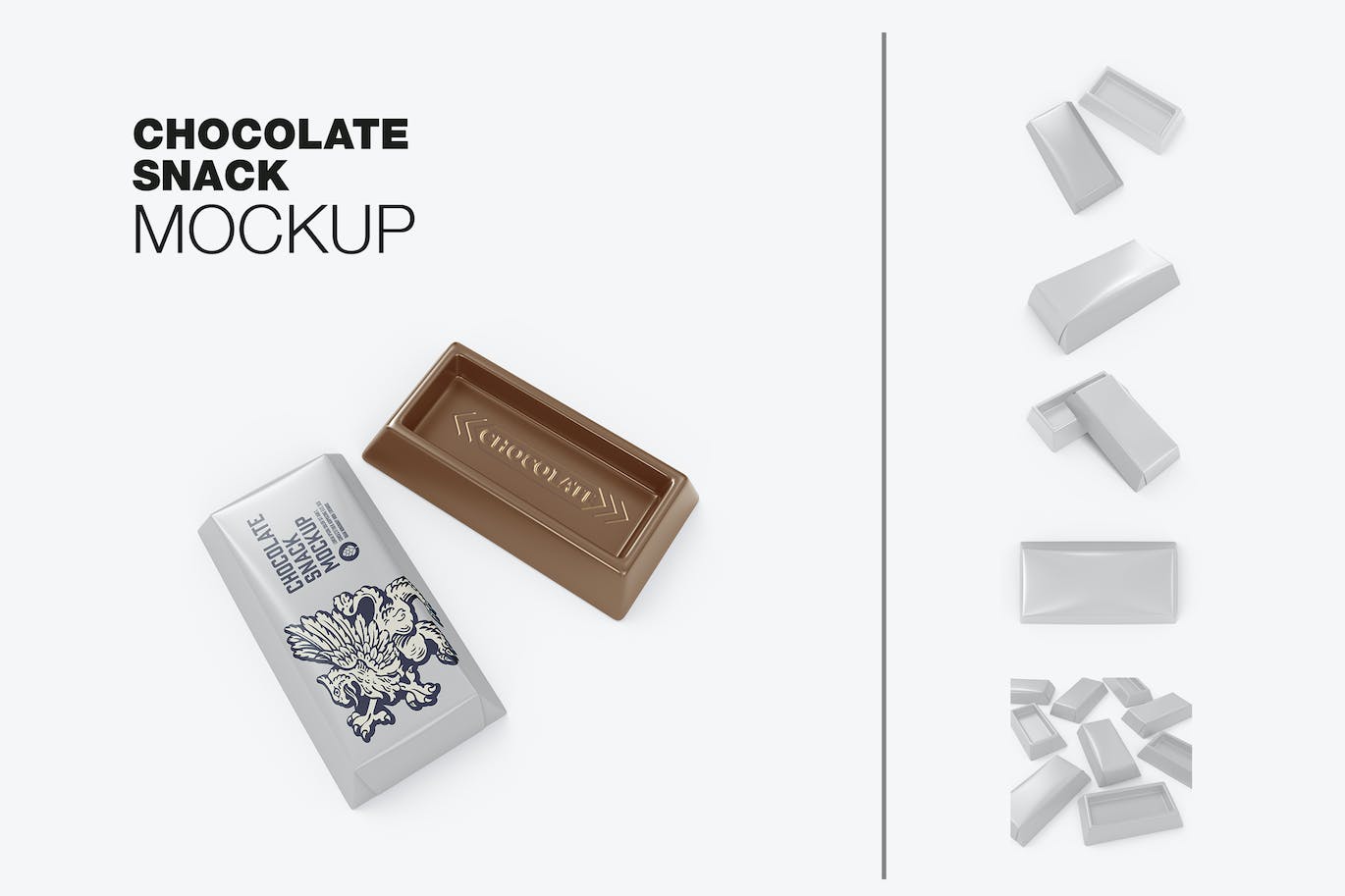 巧克力零食小包装设计样机模板 Small Pack Chocolates Mockup 样机素材 第1张