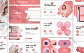 粉色女性时尚Powerpoint模板 Qually – Fashion Powerpoint Template