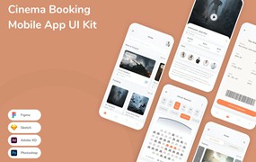 电影院预订应用程序App界面设计UI套件 Cinema Booking Mobile App UI Kit