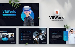 虚拟现实和元宇宙Powerpoint模板 VRWorld – Virtual Reality Powerpoint Template