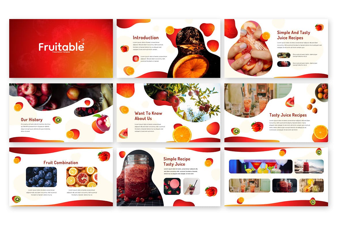 水果食品展示PPT创意模板 Fruitable – Creative Powerpoint Template 幻灯图表 第4张