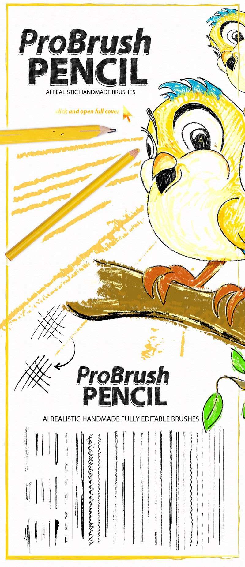 21个素描铅笔AI笔刷 笔刷资源 第1张