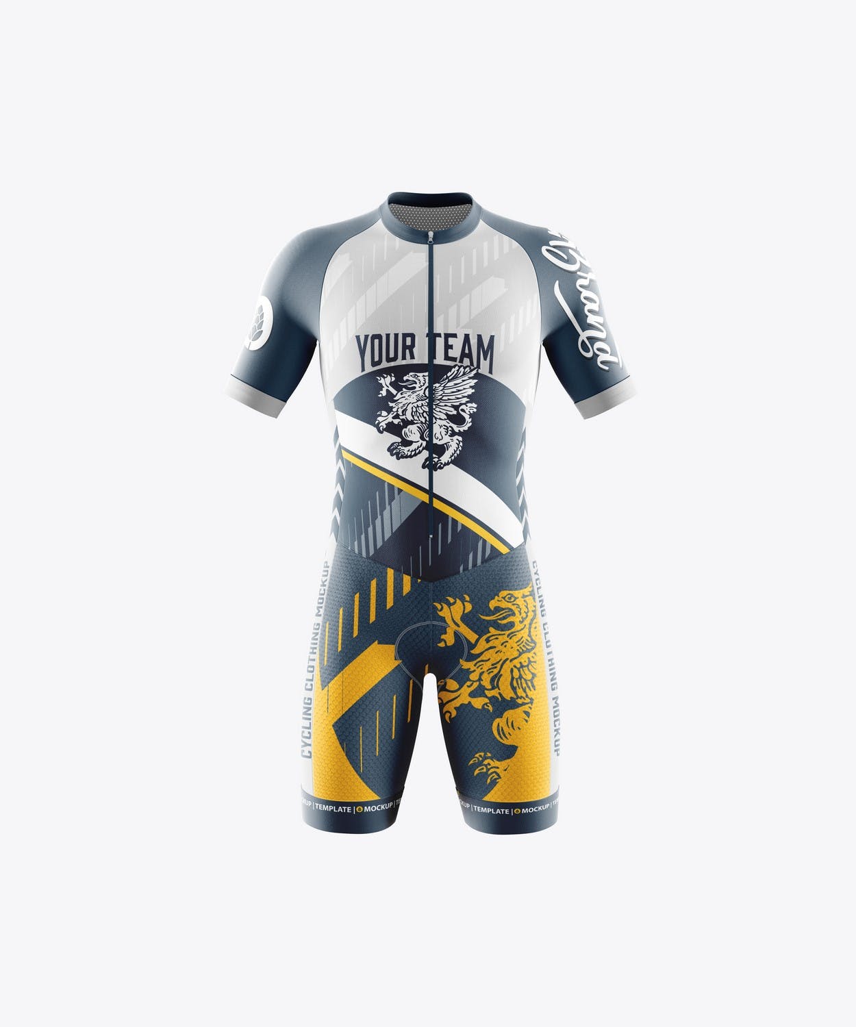 男子运动套装自行车服装品牌设计样机 Sport Cycling Suit for Men Mockup 样机素材 第11张
