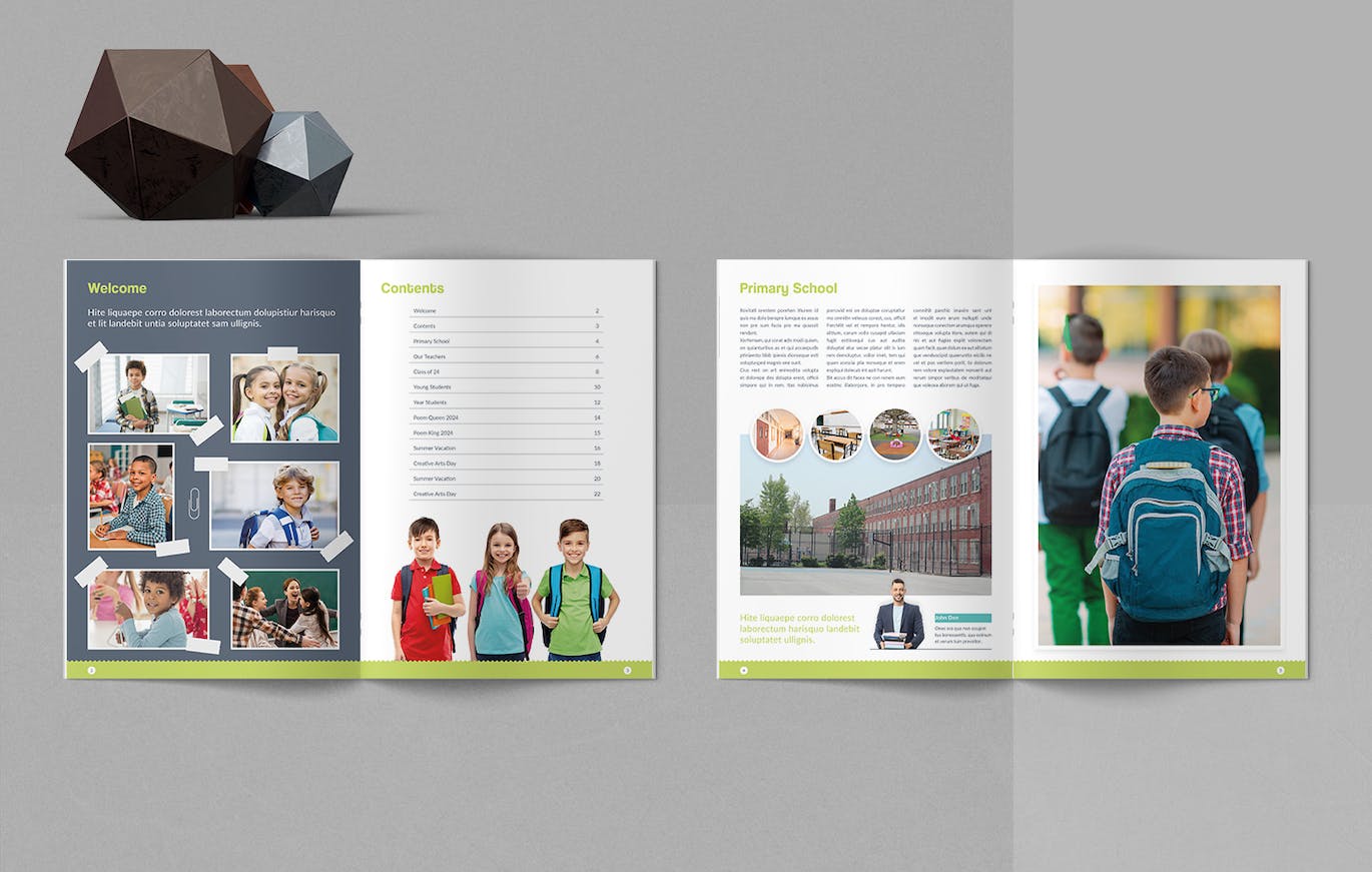 多彩创意的学校年鉴相册杂志模板 School Yearbook 设计素材 第10张
