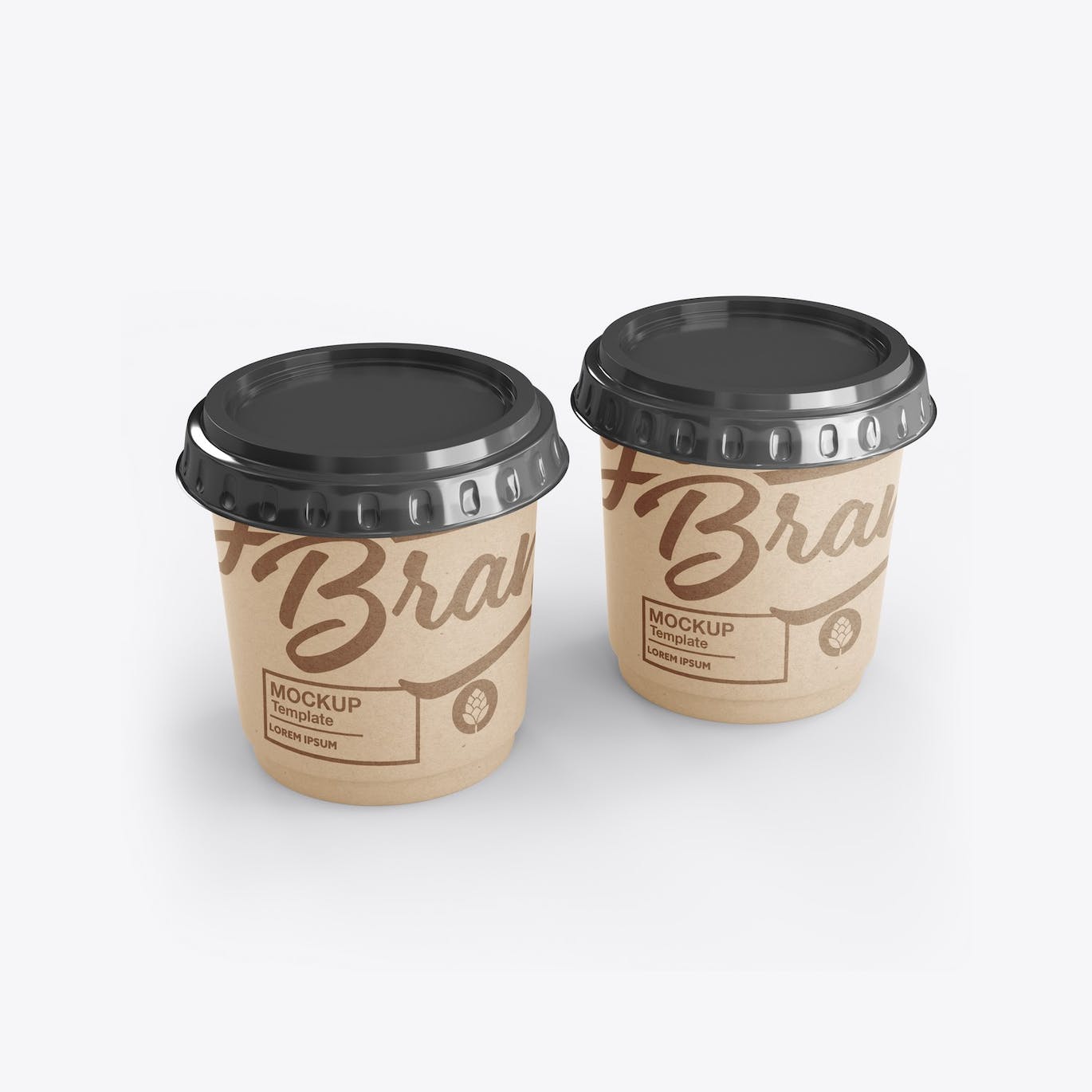 盖子纸咖啡杯品牌包装设计样机套装 Set Paper Coffee Cup With Sleeve Mockup 样机素材 第15张