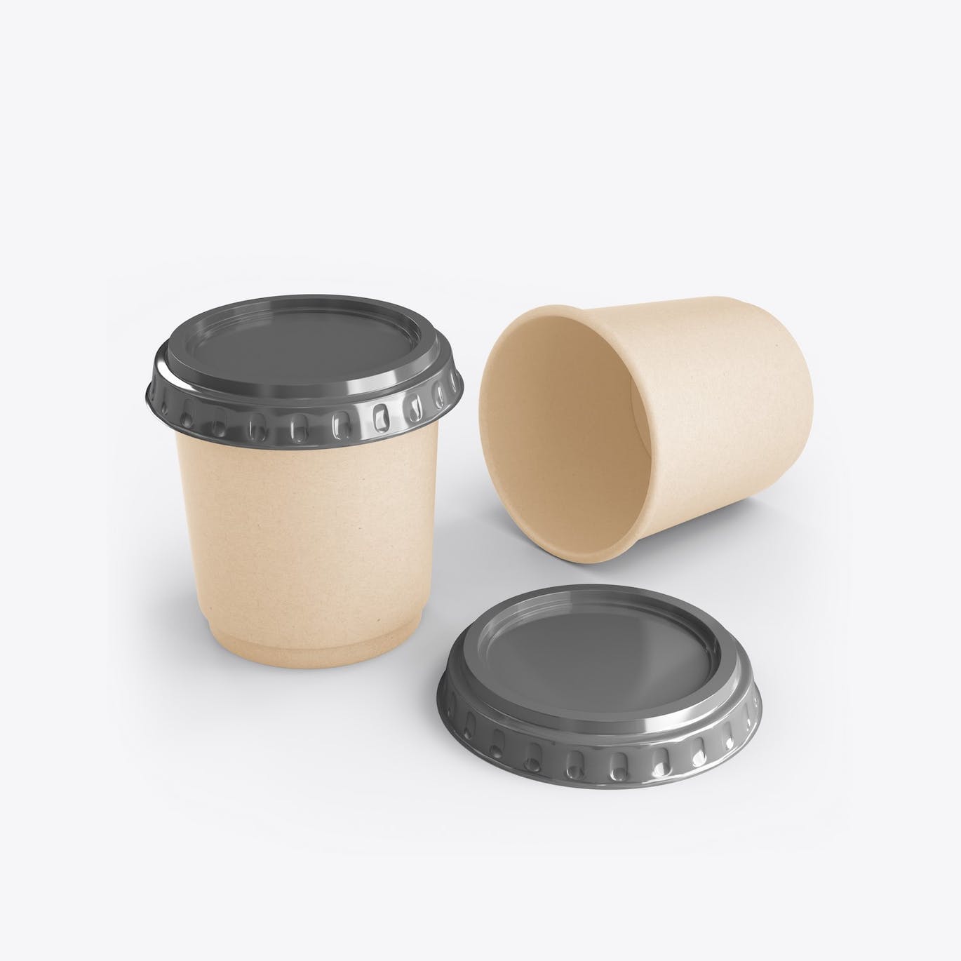 盖子纸咖啡杯品牌包装设计样机套装 Set Paper Coffee Cup With Sleeve Mockup 样机素材 第11张