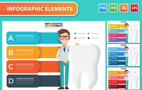 牙齿和医生信息图表设计素材 Tooth And Doctor Infographics