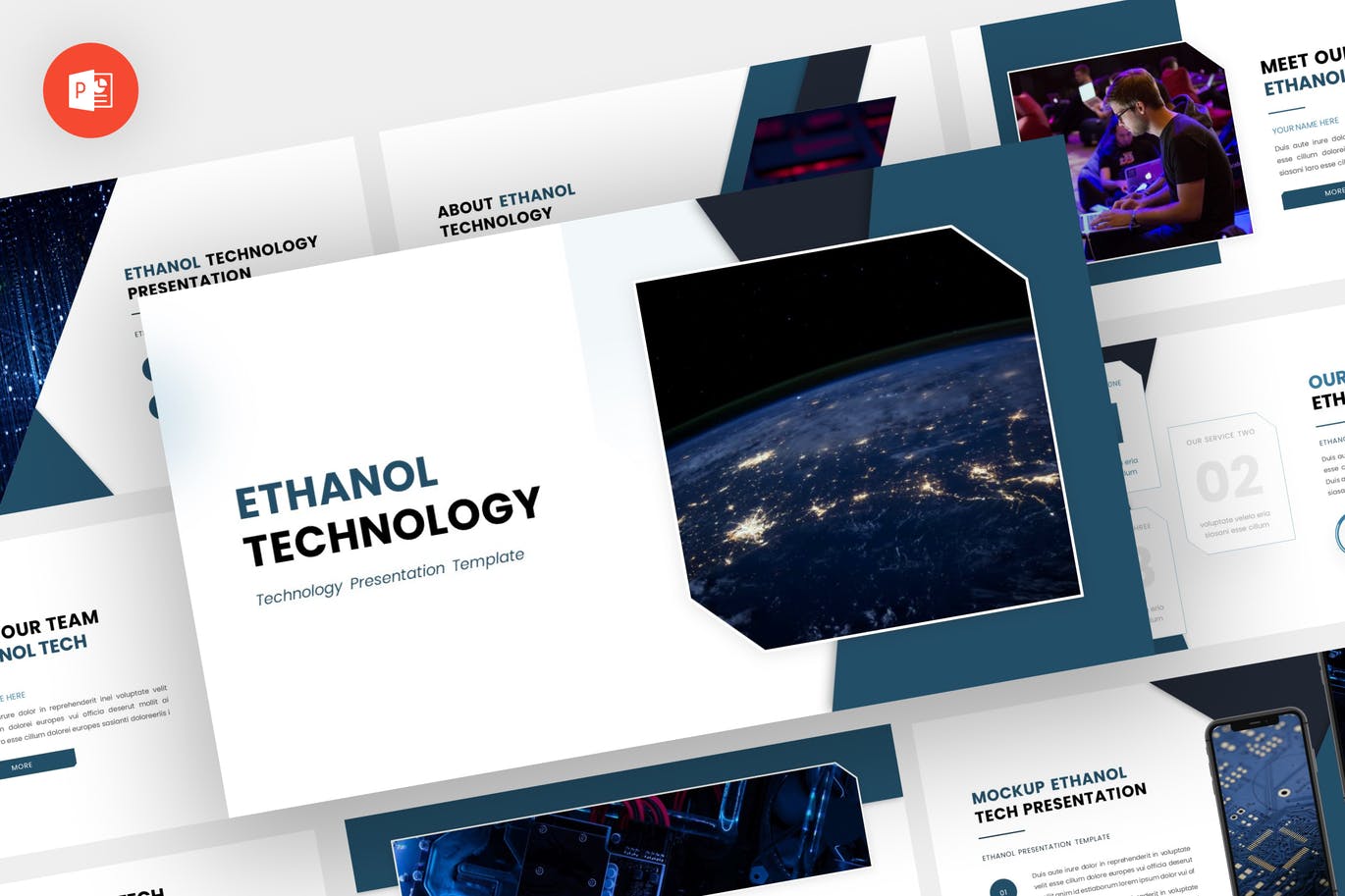 科技技术Powerpoint模板下载 Ethanol – Technology Powerpoint Template 幻灯图表 第1张