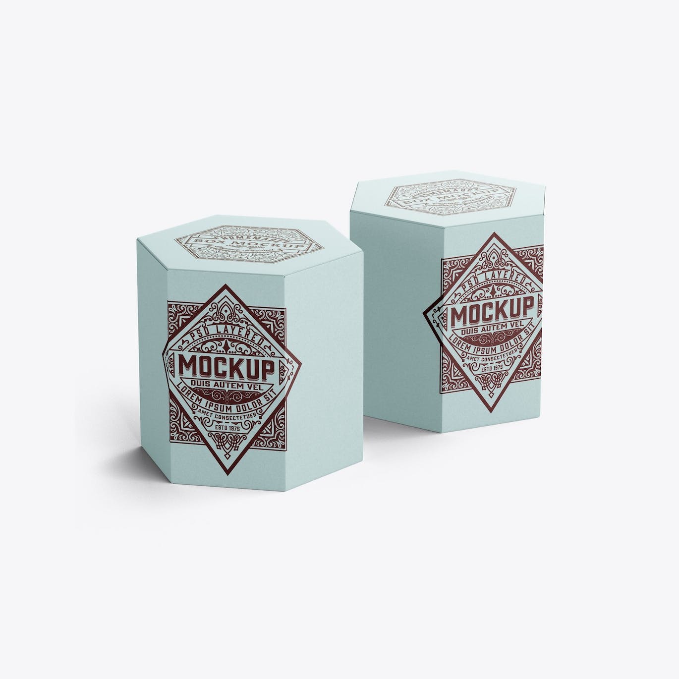 六边形长方体纸盒包装设计样机 Hexagonal Box Mockup 样机素材 第7张