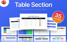 表格数据信息图表Powerpoint模板下载 Table Section Infographic PowerPoint Template