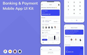 银行和支付应用程序App界面设计UI套件 Banking & Payment Mobile App UI Kit