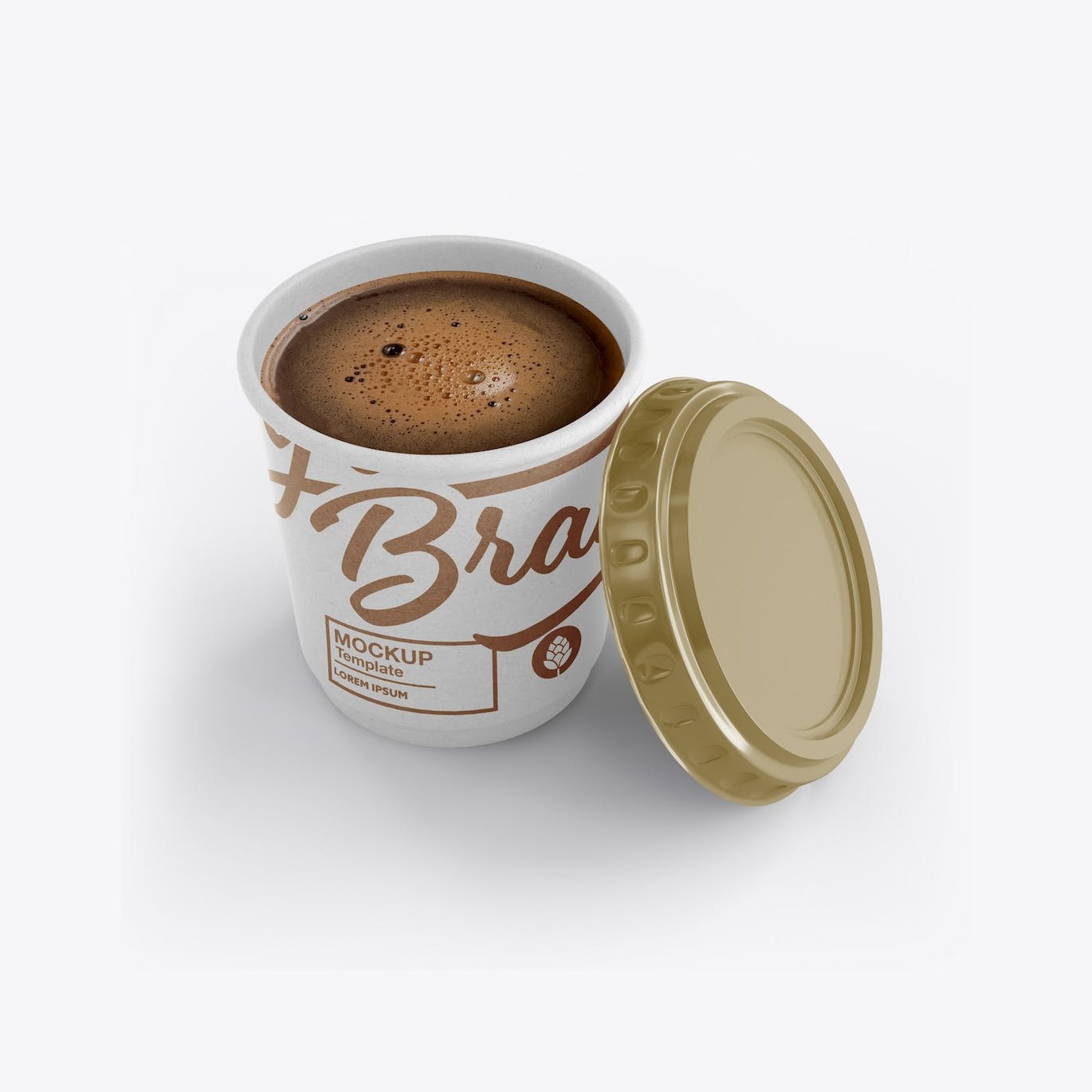 盖子纸咖啡杯品牌包装设计样机套装 Set Paper Coffee Cup With Sleeve Mockup 样机素材 第6张