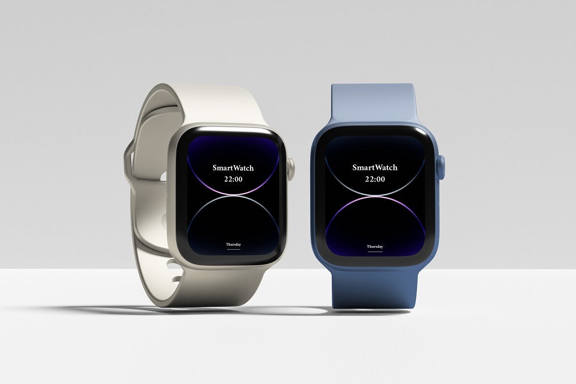 苹果手表watch屏幕展示样机 Smart Watch Mockup 样机素材 第5张