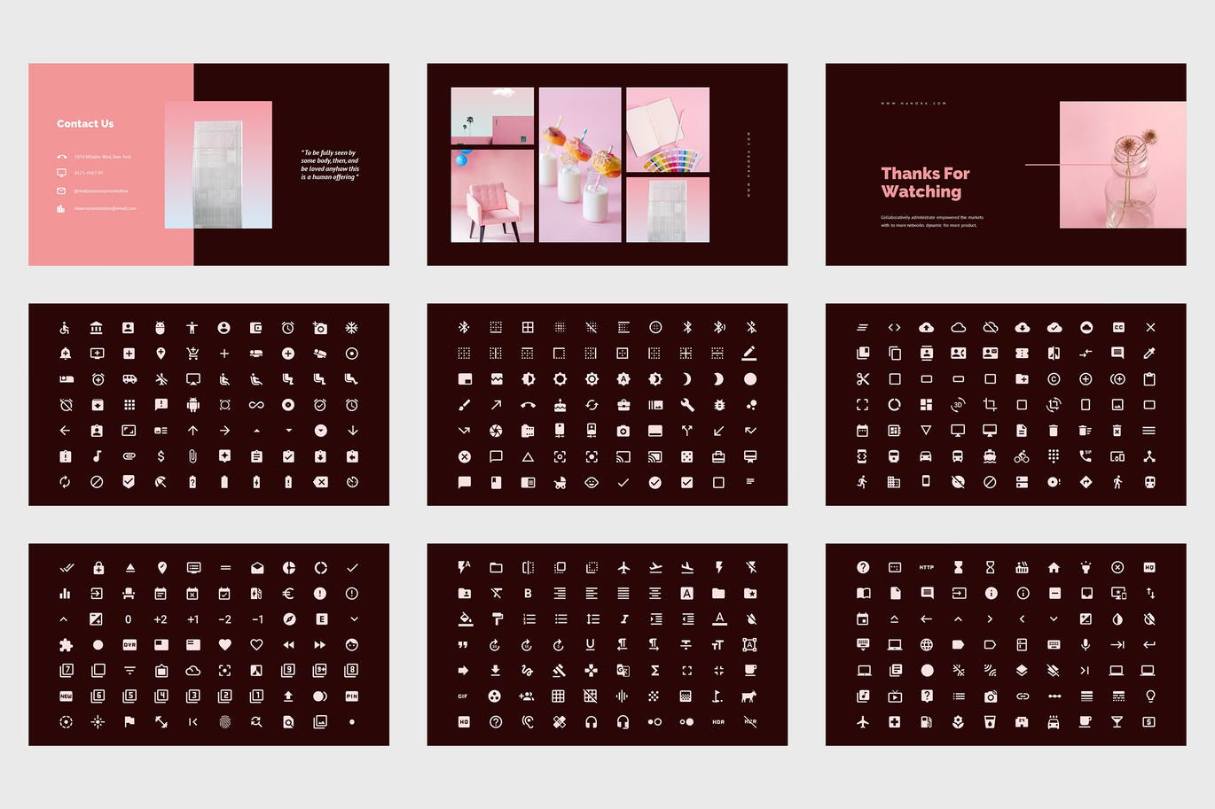 多用途粉色PPT设计模板 Hanora – Multipurposes Pink Powerpoint Template 幻灯图表 第7张