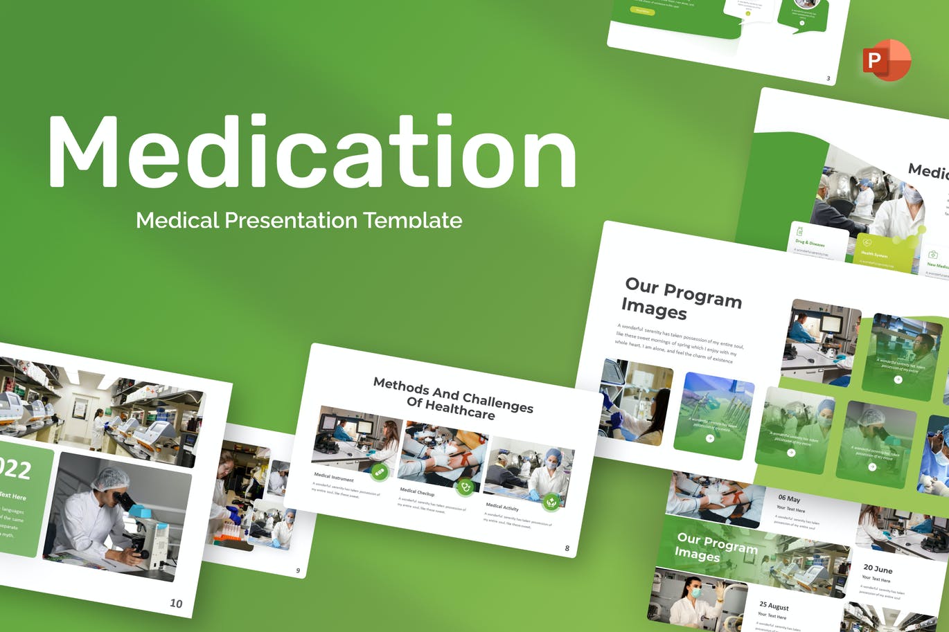 药物医学主题PPT幻灯片设计模板 Medication Medical PowerPoint Template 幻灯图表 第1张
