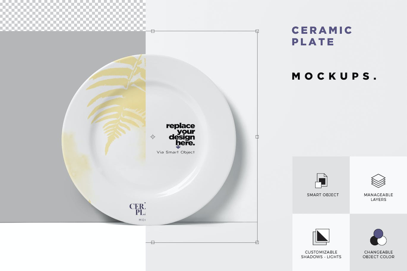 陶瓷盘子陶器品牌设计样机 Ceramic Plate Mockups 样机素材 第4张