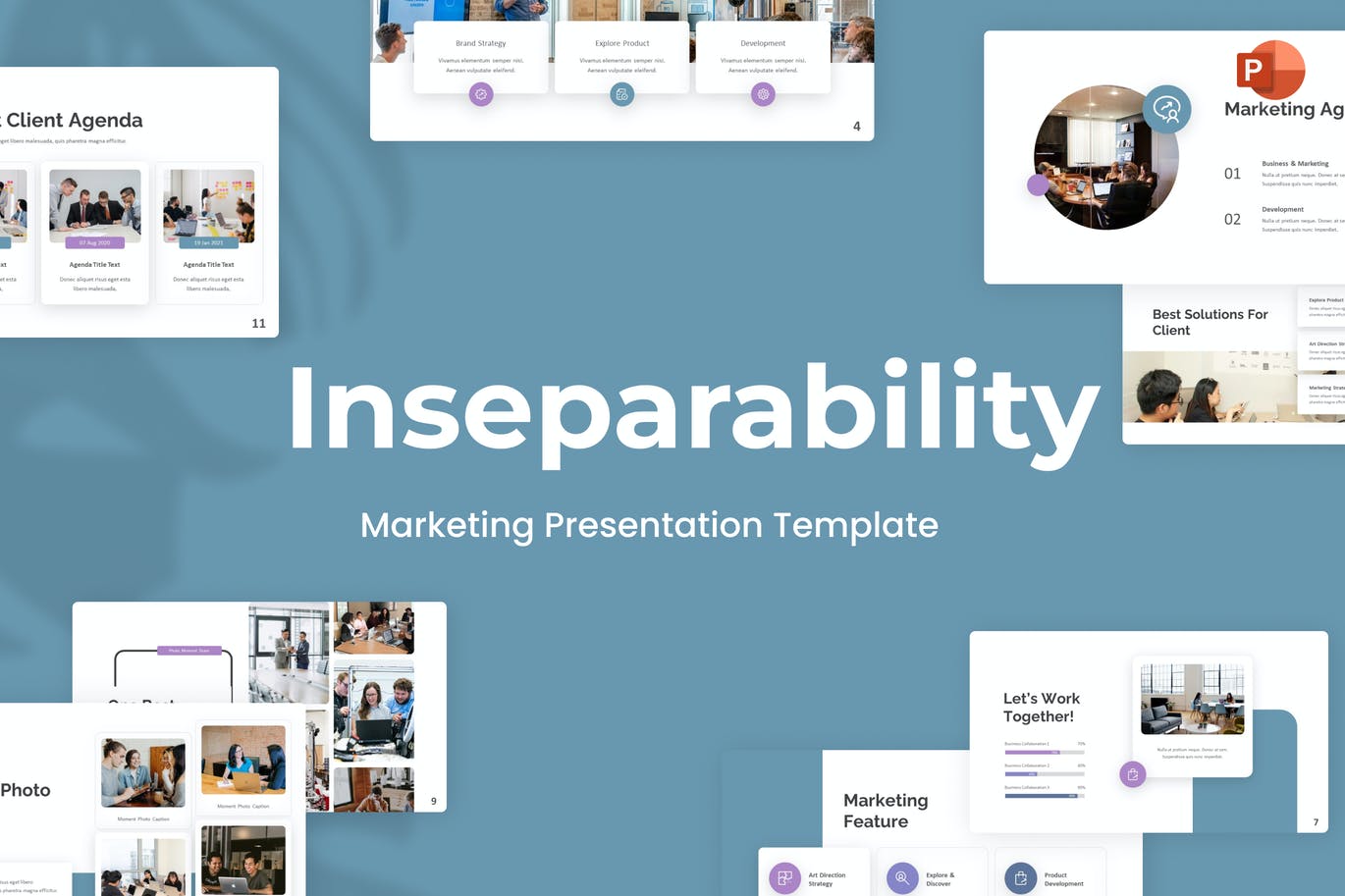 不可分割性营销PPT模板下载 Inseparability Marketing PowerPoint Template 幻灯图表 第1张