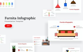 家具元素信息图表PPT幻灯片模板 Furnita Infographic – Powerpoint Template
